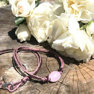 Pink and brown hemp choker